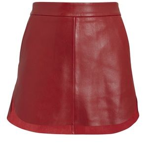 Red leather Michelle Mason skirt